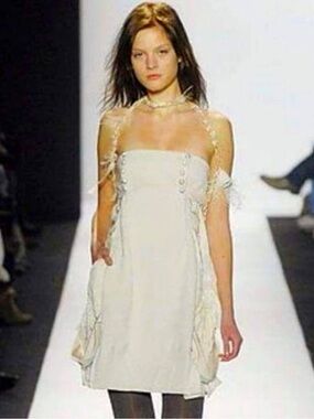 RUNWAY Sz 6 BCBGMaxAzria Cream Strapless Mini Dress